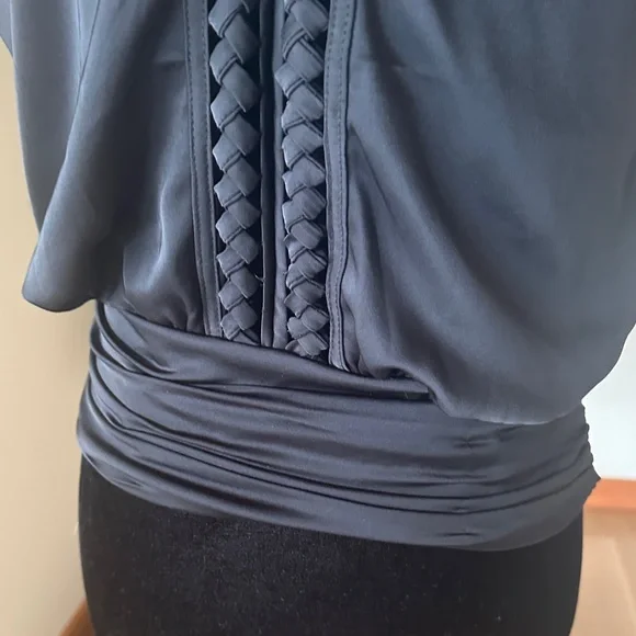 Ramy Brook Slate Braided V-Neck Blouse - Picture 4 of 5